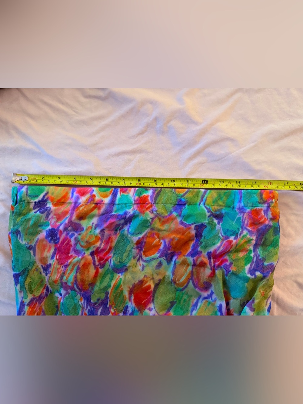 High-Low Floral Ruffle Midi Skirt - Multi Color - Picture 5 of 6